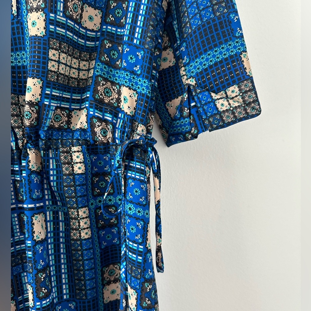 Rbl Drawstring Patchwork Drawstring Shirt Dress S… - image 5